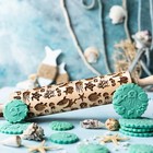 Stodola Embossed Rolling Pin With Cartoon Ocean Pattern     Engraved Cookie Design