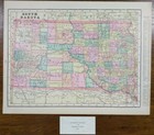 Vintage 1900 South Dakota Map 14 x11    Old Antique Original Aberdeen Pierre