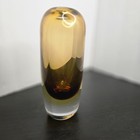 Vtg Amber Glass Lindshammar Sweden Gunnar Ander Bud Vase Mcm Rare