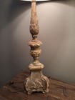 Italian Antique Candle Stick Lamp Pair 18th 19th Century  Shades Are On For Disp