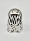 Vtg Sterling Silver Thimble Sewing Hand Etched Scroll Floral Design Sz 9 - 4 4g