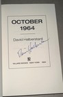 David Halberstam Signed Book October 64 Hard Card 1st Edition Dj Autographed