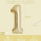 1 Balloon  Number 1 Balloons 40 Inch  Champagne Gold Large Big Foil Number 1    