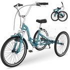 Eoyobike Folding Adult Tricycle 24 Inch 3 Wheel Bike  Foldable Trike Men Women
