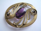 Antique Victorian Amethyst Glass Oval Brooch