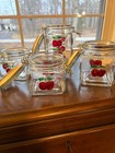 Vintage Glass Flip Top Air Tight Lid Apple Canisters - Set Of 4