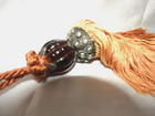 Borla Decorative Vintage Tassel Brown Glass Metal Gold Tassels