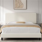 Upholstered Bed Frame Full queen twin With Adjustable Headboard  Chenille Fabric