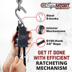 3 8  Block And Tackle Pulley System  Adjustable Hoist For Lifting Gear  Outdo   