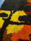 Vtg Midcentury Retro Shag Latch Hook Rug Wall Art Sunset Trees Forest 70s 20x26 