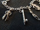   739-native Sterling Silver 10 Charms Bracelet-925-nice