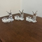 Christmas Reindeer Tiny Taper Candle Holders Set Of 3 Made In Taiwan