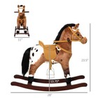 Qaba Kids Metal Plush Ride-on Rocking Horse Chair Toy With Realistic Sounds Gift