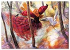 Young Girl Magical Flight Seagul Art Sytaya Russian New Modern Postcard