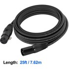 25ft Dmx Cable  4 Pack 7 62m Dmx Light Cables Dmx Wires  3-pin Xlr Male To Fe   