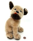 Steiff Mopsy Dog 1960s Mohair Plush 22cm 9in Squeaker No Id Vintage