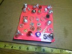 Vintage Display 5c Card Key Chains  Charms  Rings    Etc No  8