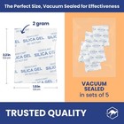 2g Food Safe Silica Gel Desiccant Packs Rechargeable Moisture Absorbers 250 Pack
