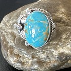 Navajo Sterling Silver Blue Turquoise  8 Ring Sets Sz 8 18106