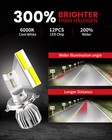 2x Lasfit 9003 H4 Led Headlight Bulbs Kit High-low Beam 50w 6000k White Lcplus
