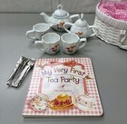 Delton Fine Collectibles Tea Set In Wicker Basket-new W box  639 