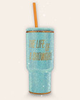 Fast Ship - Taylor Swift The Life Of A Showgirl Glitter Tumbler 30 Oz Mint Green