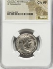 Caracalla 198-217 Ad Tetradrachm Ngc Ch Vf  Damascus Roman Empire Silver Coin