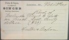 Lewiston Maine Singer Sewing Machine Advertising Cc Postal Card 1874 Tp