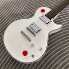 Lp White Electric Guitar Alpine White 24frets Red Knob Mahogany Body 2h Pickup