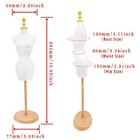 4pc Dress Form Mannequin Torso Stand With Base For Apparel Jewelry Display White