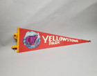 Vintage Yellowstone Park Felt Souvenir Pennant Grizzlies Bison Moose 27 Inches
