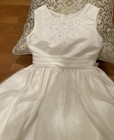 Flower Girl Party Dress Sz 8 White Sequin Beaded First Communion Pageant
