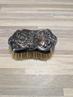 Antique Silver-plated Hair Brush     Ornate Floral Repouss   Design     Vintage