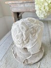 French Antique Bonnet Tulle White Lace Needlework Embroidered Embroidery Coiffe