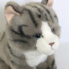 Toys R Us Realistic Gray Tabby Cat Kitty Blue Eyed Plush Stuffed Animal 2016 10 