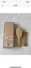 Hair Brush   Comb Set Black Boar Bristle Paddle Brush   Wooden Wide Tooth Comb