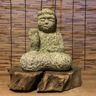 Antique Buddha Stone Statue Amitabha Japanese Meiji Era Amida Buddhism 6 3 Inch