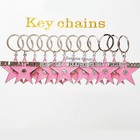 12 Hollywood Star Souvenir Keychain Pink Star Party Favors Metal New Key Chain