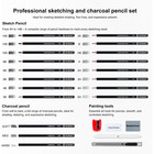 Professional Sketch Pencil Set 24 Piece For Artists