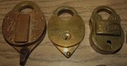 Lot Of 16 Vintage Brass   Gold-tone Steel Padlocks  No Keys  Used - Vg