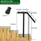 Set Of 2 Stair Railing Handrails For Outdoor Steps  Sturdy Single Post Handrail