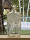 Antique Embossed Glass Holy Water Bottle With Ihs