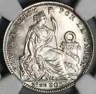 1917 Ngc Ms 64 Peru 1 5 Sol Seated Liberty Rare Date 20k Silver Coin  23053103c 