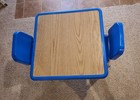 Vintage Fisher Price Table And 2 Chairs Set Child Size Kids Play Arts Crafts