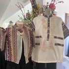 Filipiniana Bolero Xl Blouse And 2xl Barong Tagalog Cream Embroidered Boho Trim