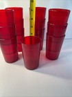 Lot Of 13 Red Plastic Pebble 6oz  Juice Glasses silite Co  Chicago stackable