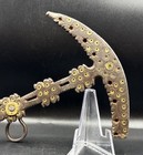 Antique Islamic Axe Head     Ottoman Mughal Tabar With Brass Inlay     Collectible W