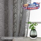 Gray Sheer Window Curtains 84 Inch 2 Panel Set Light Filtering Rod Pocket Pair