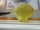 Gorgeous Lalique France Yellow Puffer Fish Art Glass Sculpture