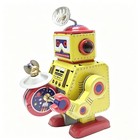 Vintage Wind Up Drumming Space Robot Tin Toy